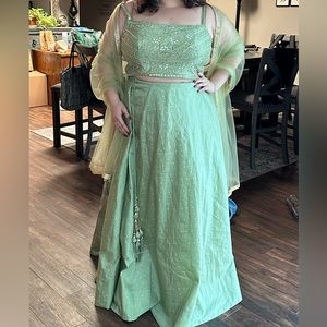 Lehenga Choli, Light Green Indian Wedding Dress